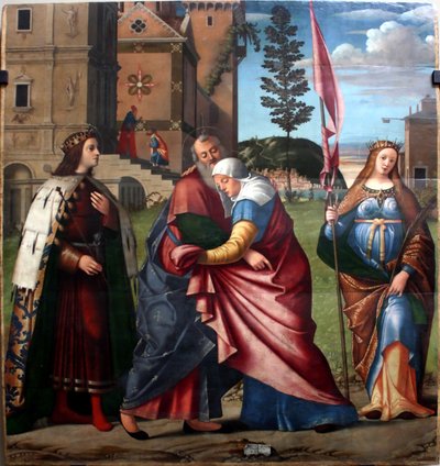 Meeting of Joachim and Anna with Saint Louis IX and Saint Libera by Vittore Carpaccio